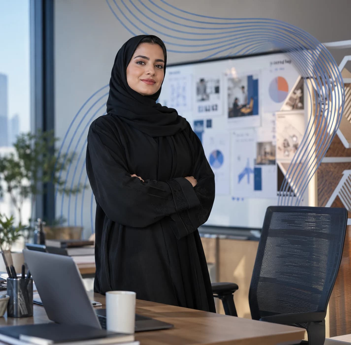 موظفة سعودية في مكتب حديث